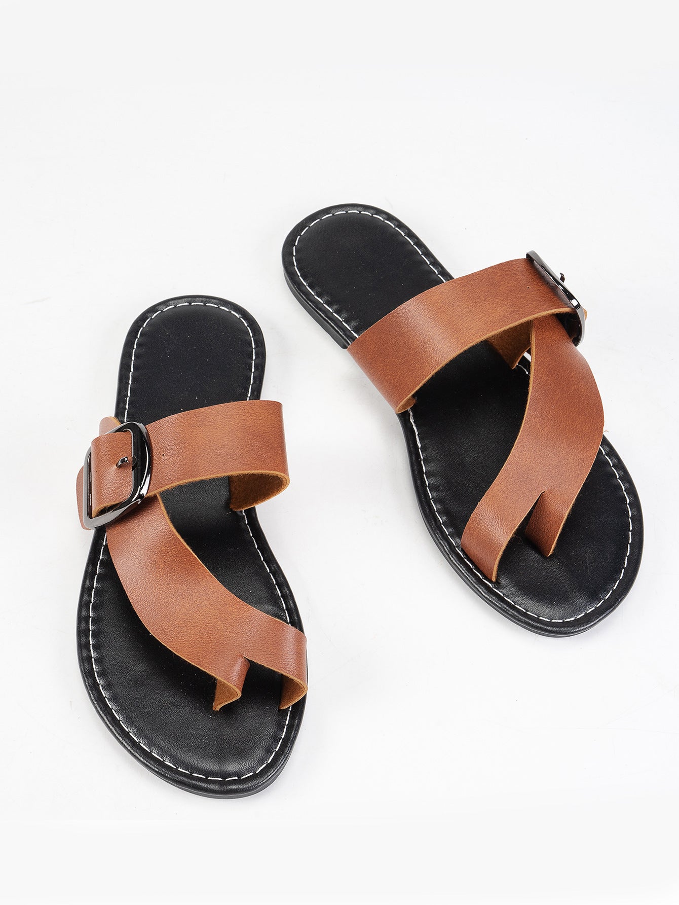 Buckle Clip Toe Sandals